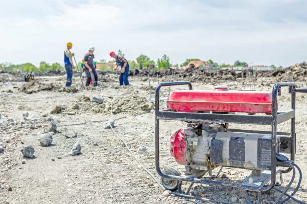 Generator on building site
