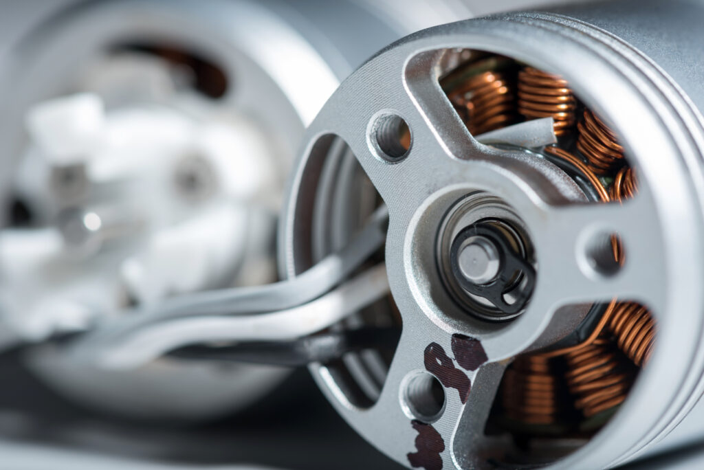 Close up of electrical motor part