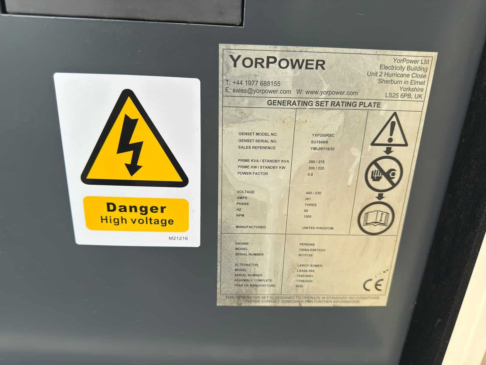 YorPower 250 kVA Perkins Diesel Generator (Model YXP250R5C) - Image 7